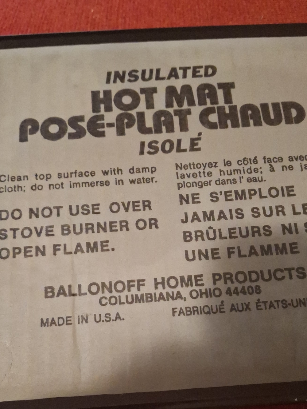 Ballonoff Insulated Hot Mat Black Made In USA